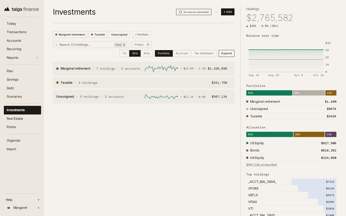 Taiga Finance · Investments